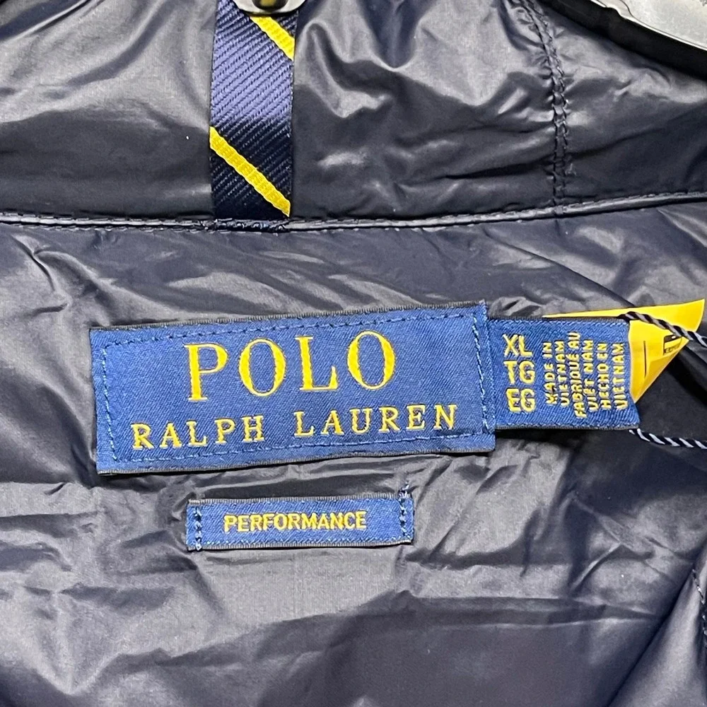 Polo Ralph Lauren Puffer Vest Mens XL Navy Blue Performance Quilted Red Pony